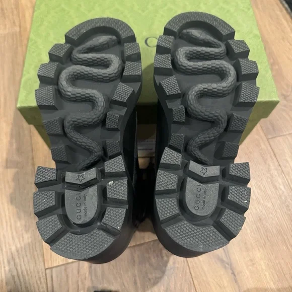 Gucci Apollo Calfskin GG Supreme Nappa Samoa Quilted Ankle Boots 38 Black - Picture 7 of 8